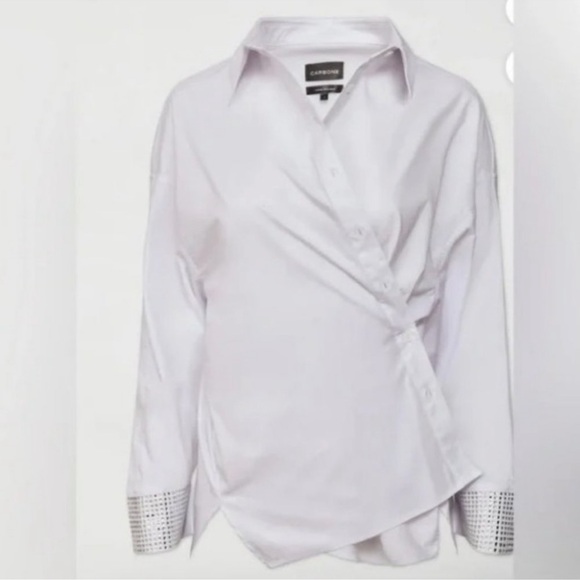 CARBON38
RHINESTONE OVERSIZED BUTTON UP SHIRT - Picture 5 of 9